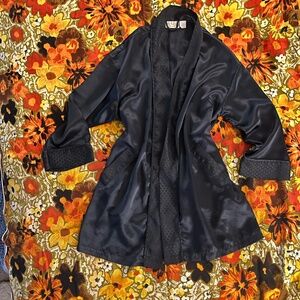 Vintage Gold Label Victoria’s Secret Silky Black Robe